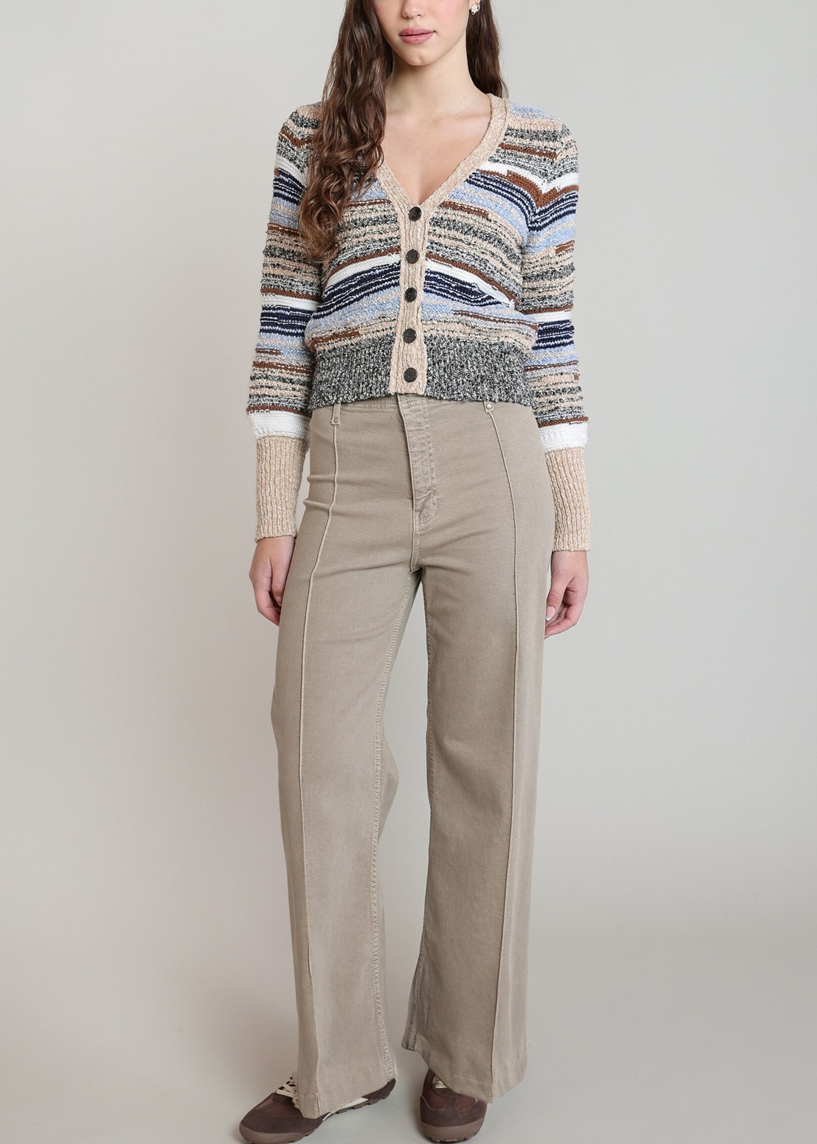 Melange Striped Cardigan