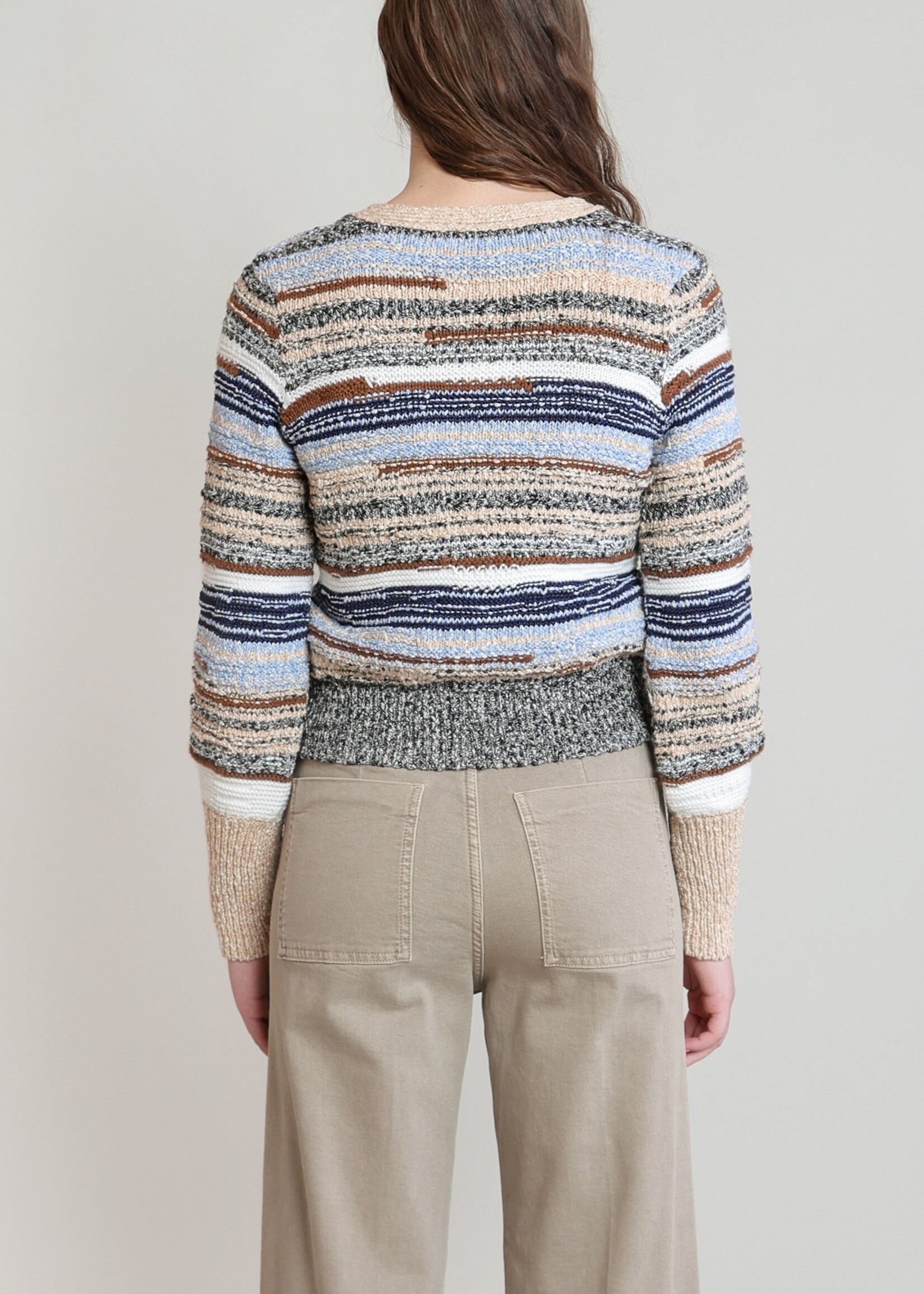 Melange Striped Cardigan