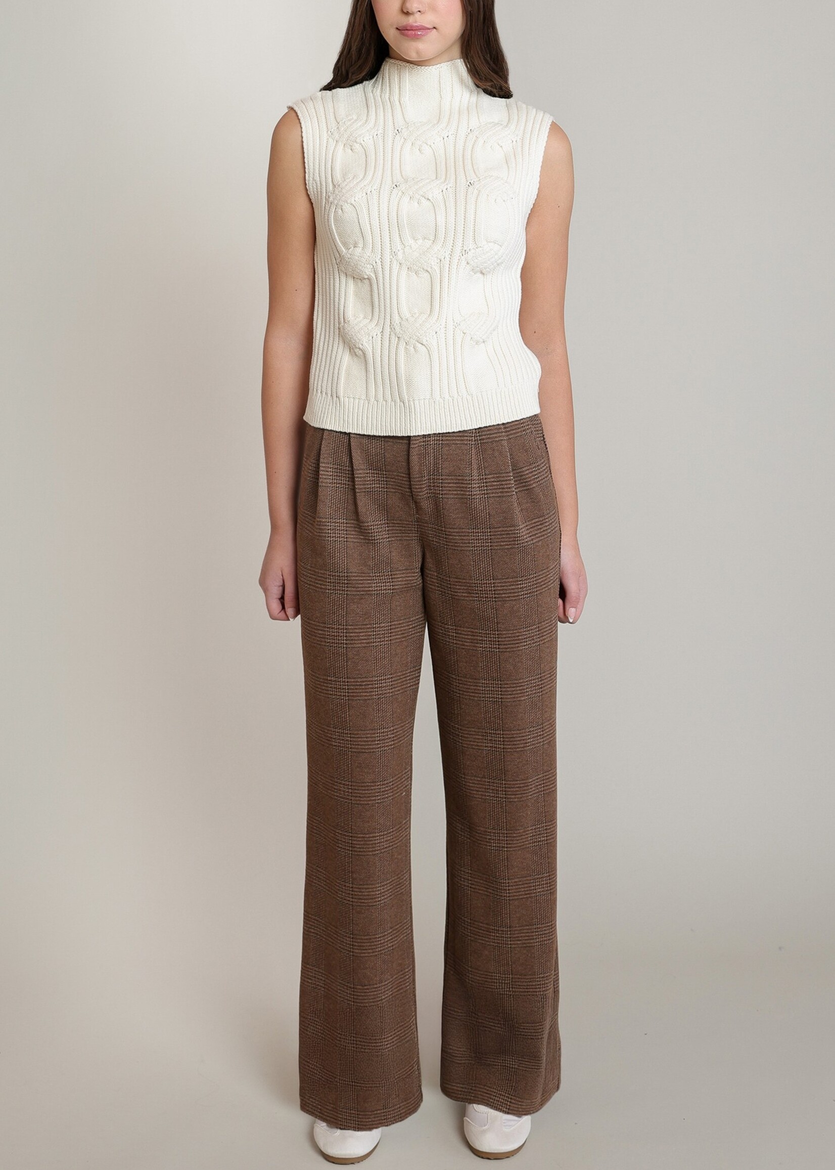 Cable Knit Mockneck Vest