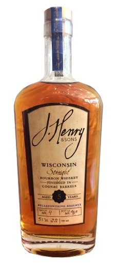 J. Henry & Sons “Bellefontaine Reserve” 5 Year Straight Bourbon Whisky Finished in Cognac Barrels 750ml