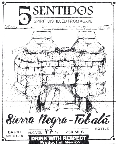 Cinco Sentidos Sierra Negra-Tobala Agave Spirit 750ml