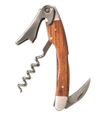 Curved Brown Wood Corkscrew