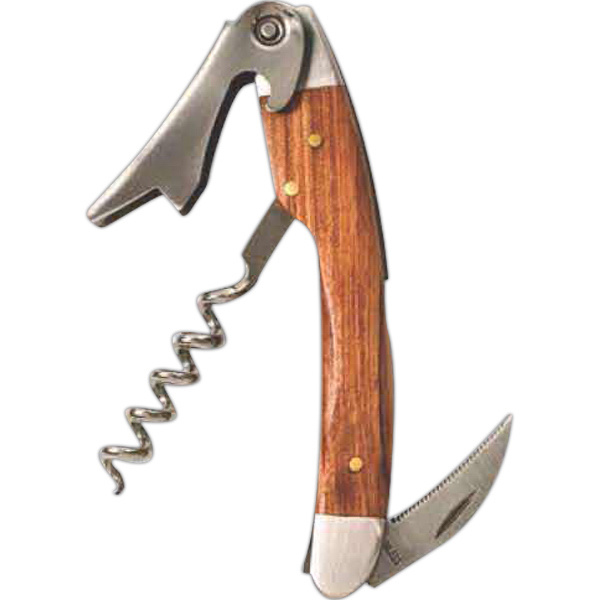 Curved Brown Wood Corkscrew