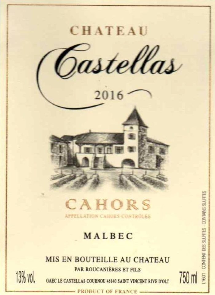 Le Castellas "Tradition" Malbec Cahor 2016 750ml