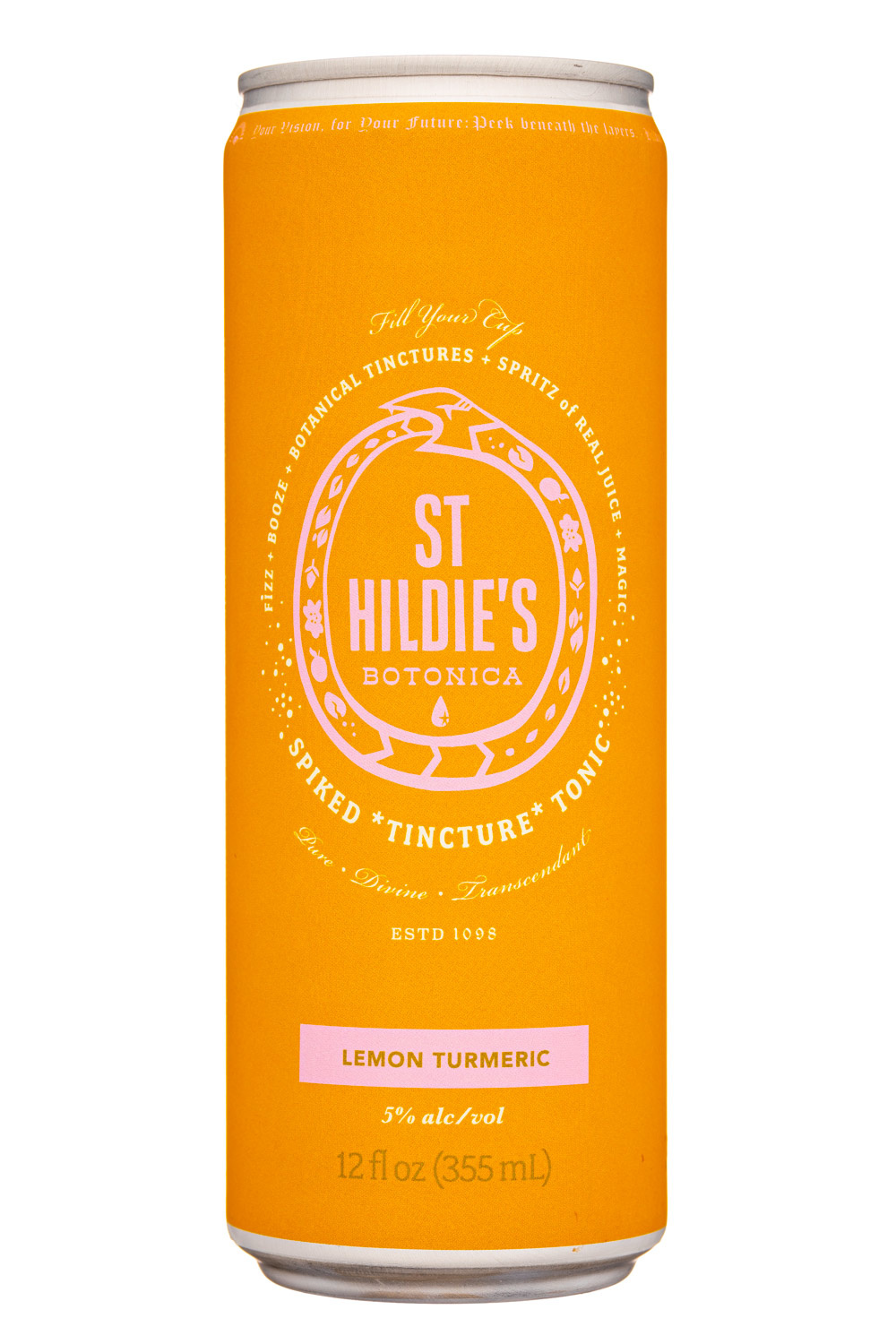 St Hildie's Lemon Tumeric Spiked Tincture Tonic 355ml