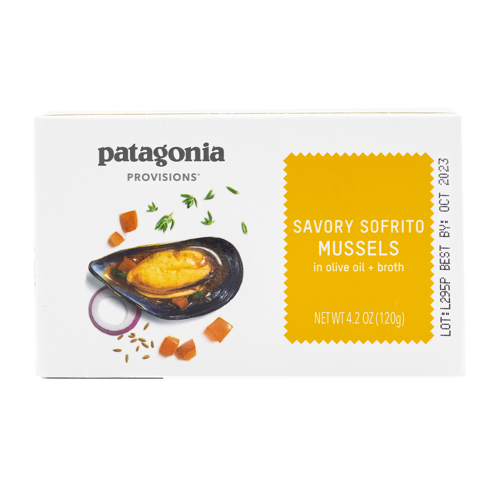 Patagonia Provisions Savory Softito Mussels in Extra Virgin Olive Oil and Broth 120g