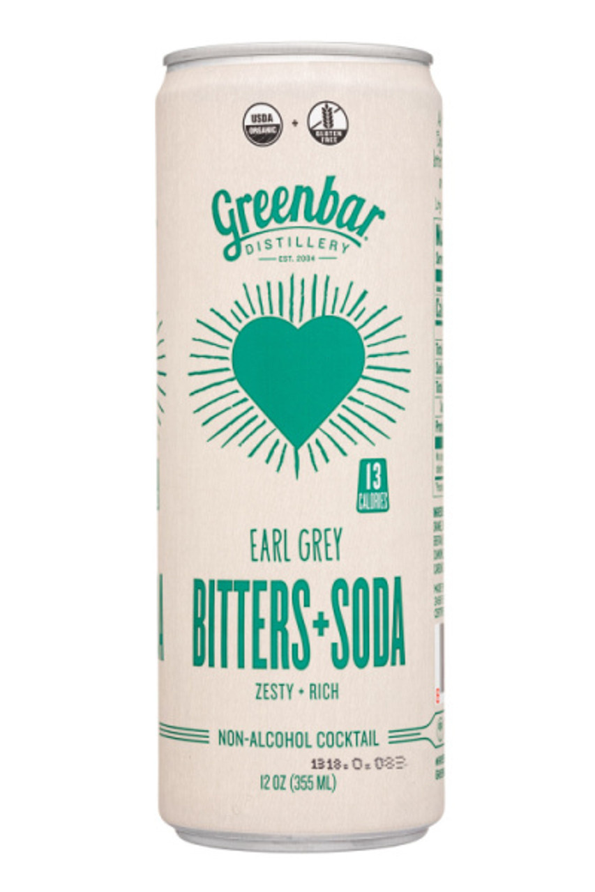Non-Alcoholic Cocktails Greenbar "Earl Grey" Bitters+Soda NA Cocktail 12oz