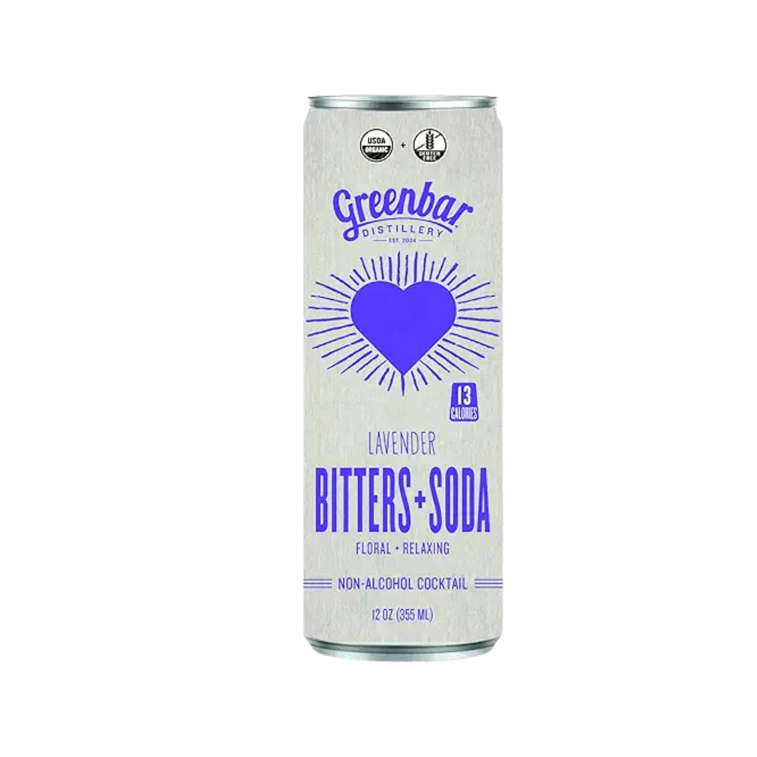 Non-Alcoholic Cocktails Greenbar "Lavender" Bitter+Soda NA Cocktail 12oz