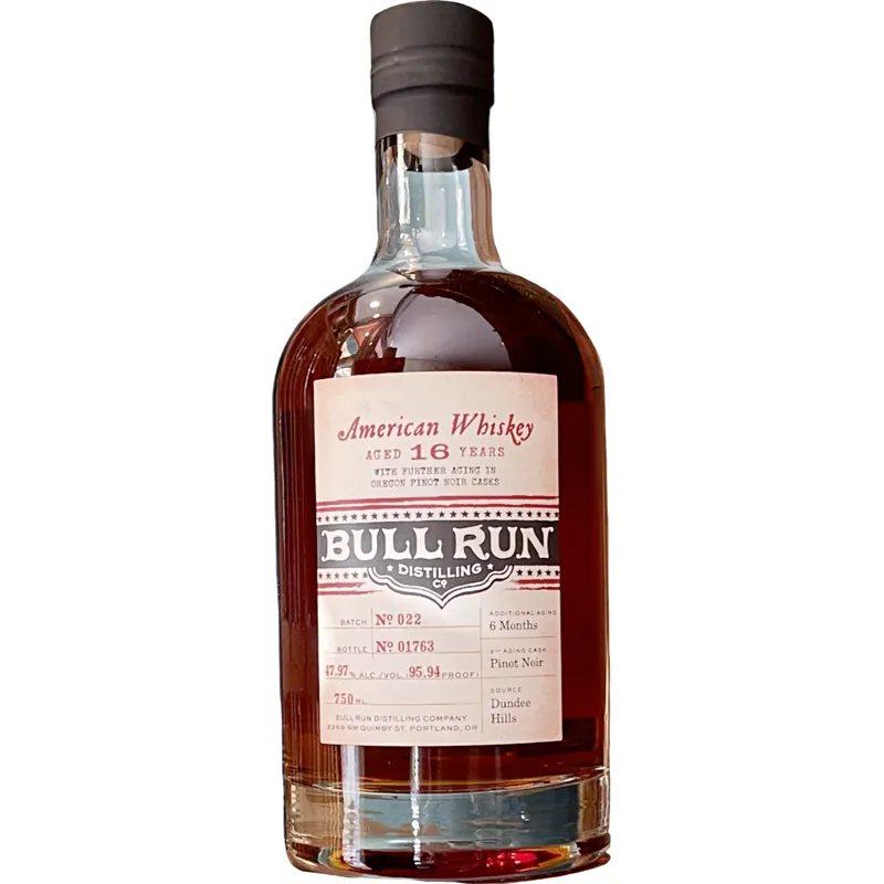 Bull Run 16 Year American Whiskey Finished in Oregon Pinot Noir Casks 750ml
