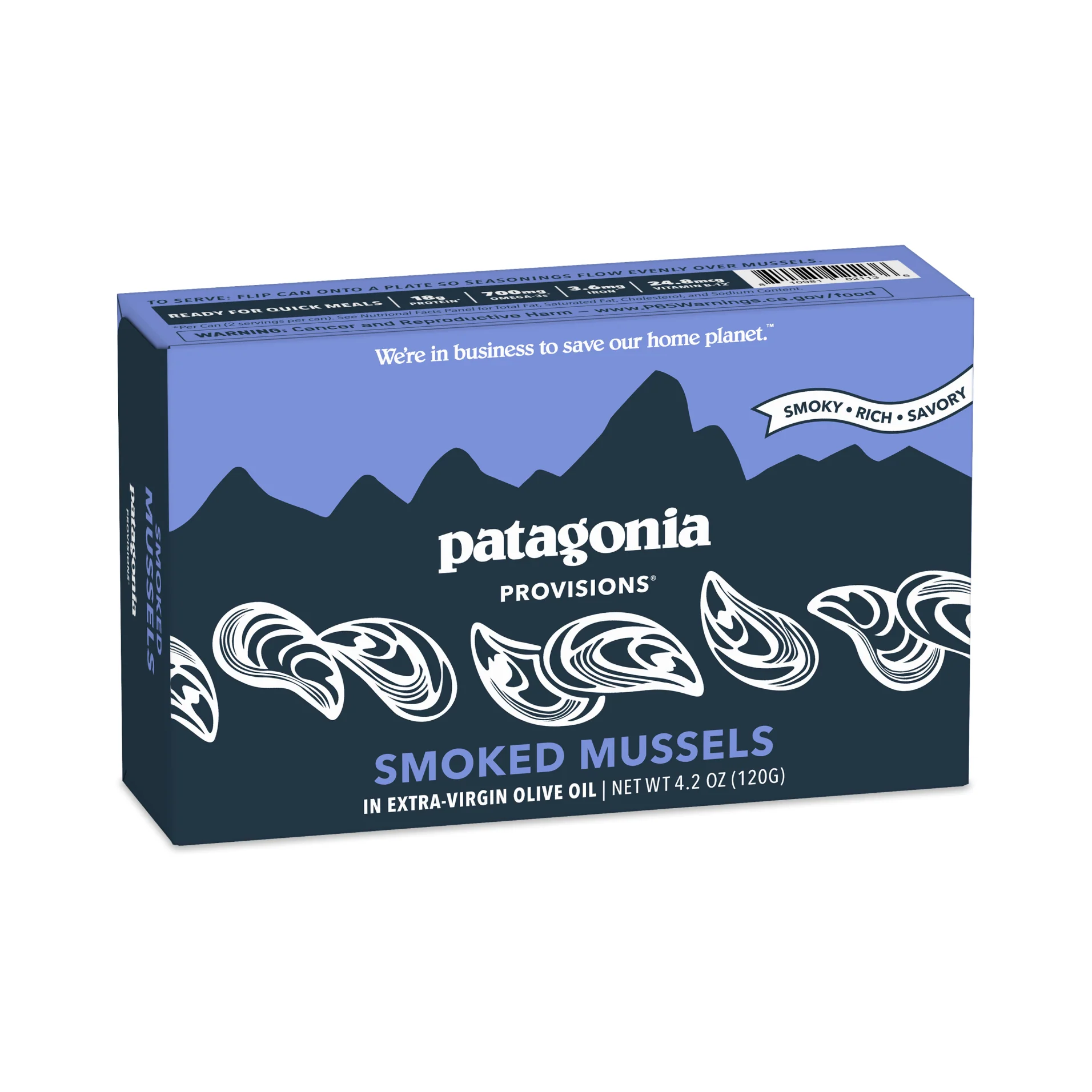 Patagonia Provisions Smoked Mussels in Extra Virgin Olive Oil 4.2oz