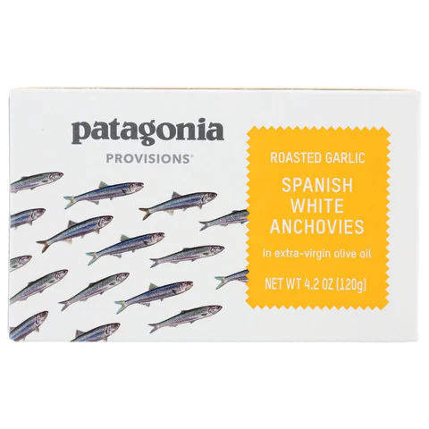 Pataogonia Provisions Roasted Garlic Spanish White Anchovies in Extra Virgin Olive Oil 4.2oz
