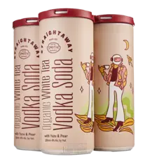 Straightaway "White Tea Vodka Soda with Yuzu and Pear" Cocktail 250ml 4pk