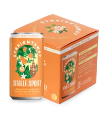 Straightaway "Seville Spritz" Bubbly Wine Cocktail with Seville Orange and Botanicals 250ml 4pk