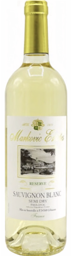 Markovic Estate Sauvignon Blanc "Reserve" Semi-Dry Pays d'Oc 2025 750ml