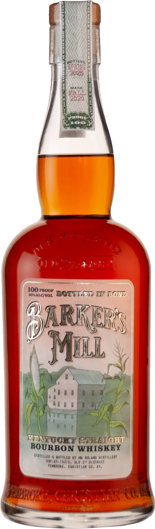 MB Roland "Barker's Mill" Kentucky Straight Bourbon Whiskey Bottled in Bond 750ml