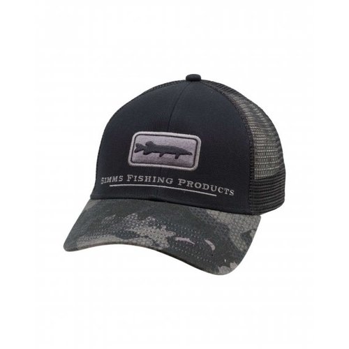 Simms Fishing Products Simms Musky Icon Trucker Hat - Hex Flo Camo Carbon Simms Fishing Products Simms Musky Icon Trucker Hat - Hex Flo Camo Carbon