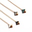 Gold Dipped Square Necklace - White
