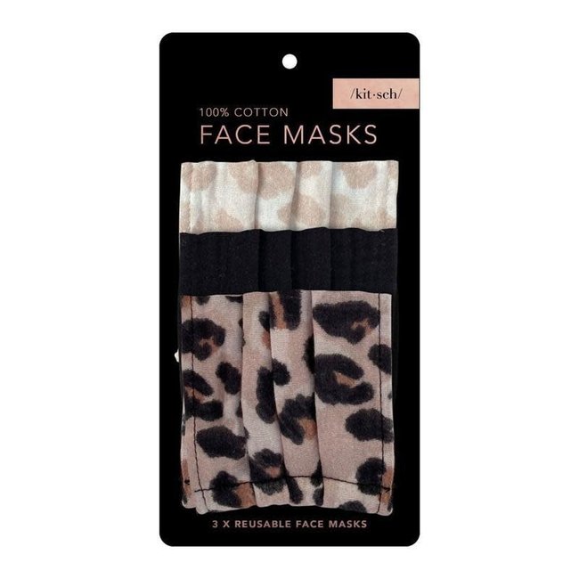 Cotton Face Mask 3pk - Leopard