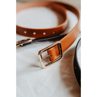 Rounded Square Buckle Belt  Duo - Black & Brown