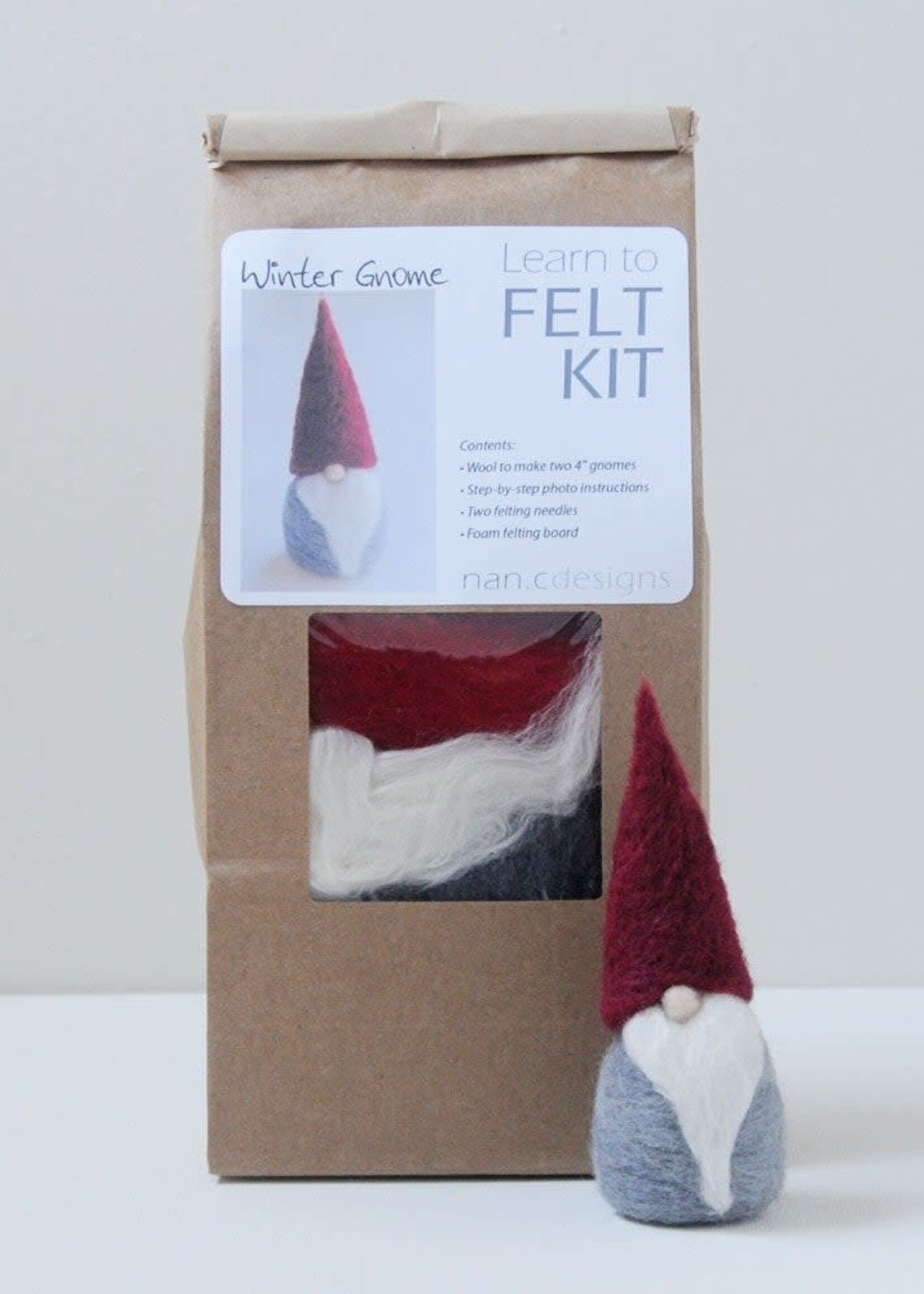 Winter gnome felting kit