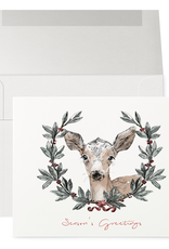Petits Mots Petits mots, Holiday card, Doe with Wreath
