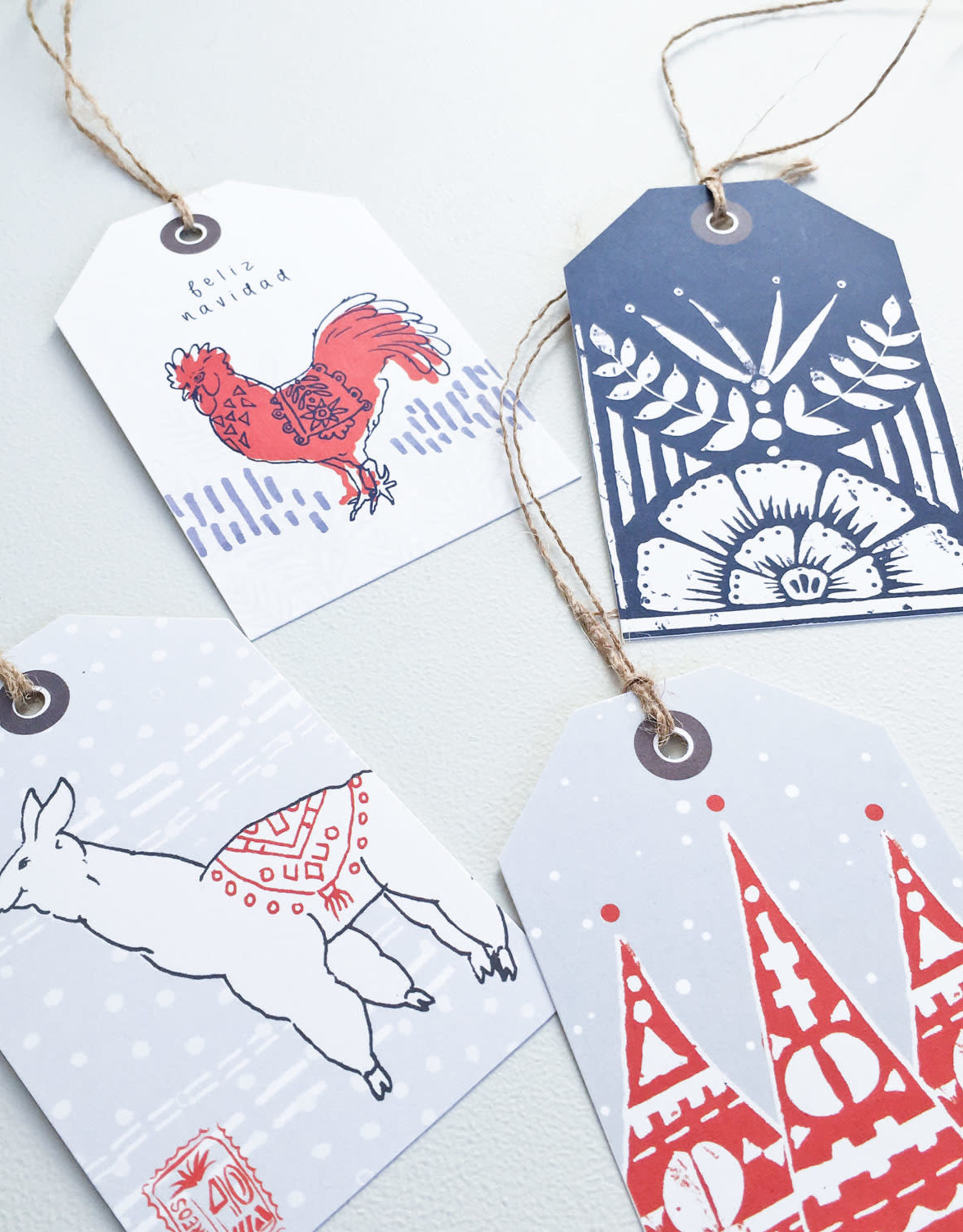 Highberry Dew Highberry Dew - Large Gift tags Llama and Rooster