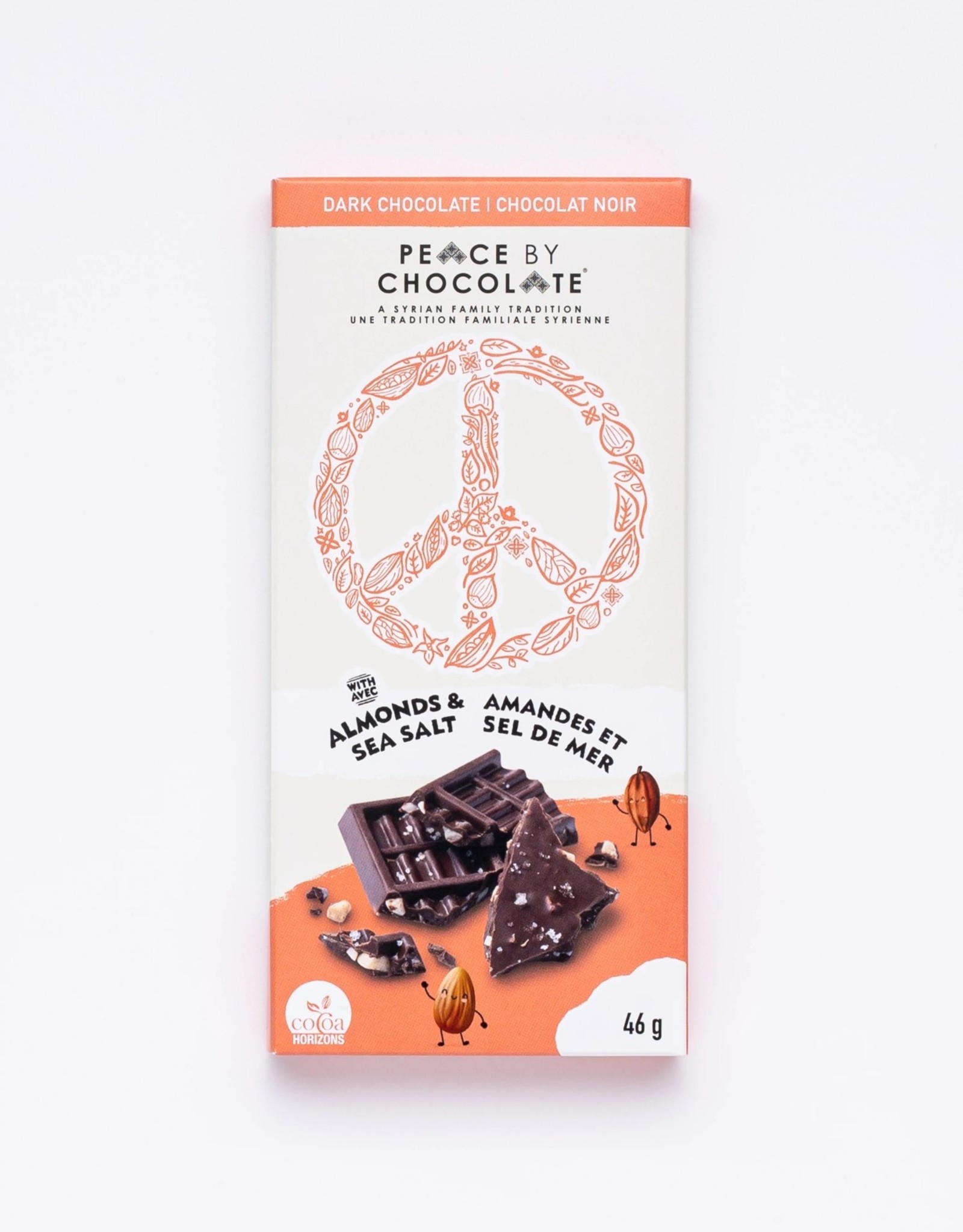 Peace by Chocolate Peace by Chocolate Peace Bar - Dark Chocolate, Almond and Sea Salt 46g