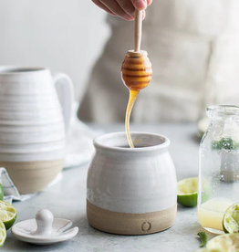 Farmhouse Pottery Beehive Honey Pot with Wooden Dipper