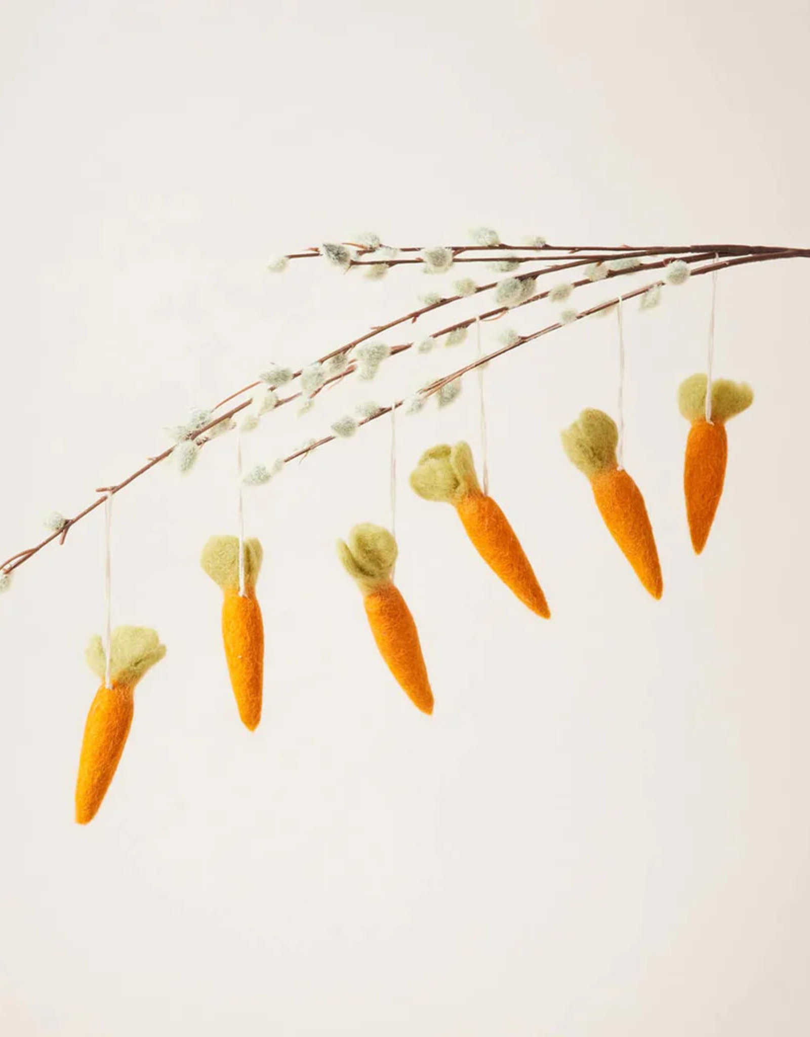 Farmhouse Pottery Felted Carrot Ornaments (Set of 6)