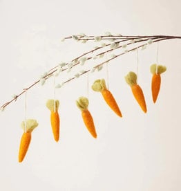 Farmhouse Pottery Felted Easter Carrot Ornaments (Set of 6)