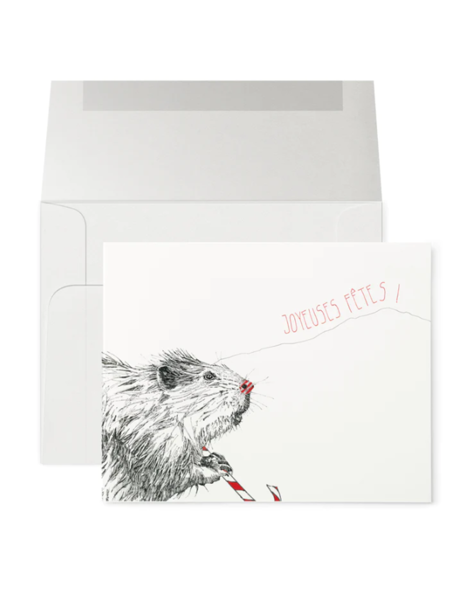 Petits Mots Petits mots, Holiday card, Beaver- Candy Christmas