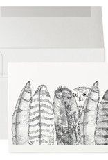 Petits Mots Petits Mots Card, Owl & Feathers