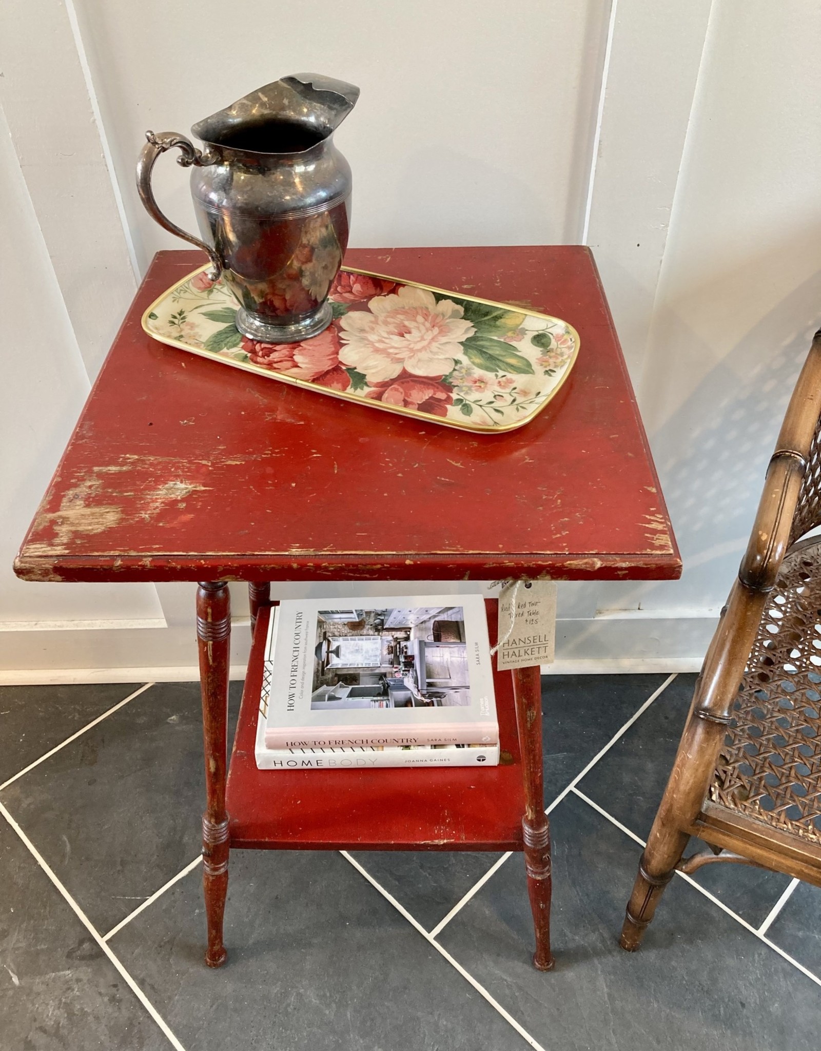 Hansell & Halkett Rustic Red Two-Tiered Table