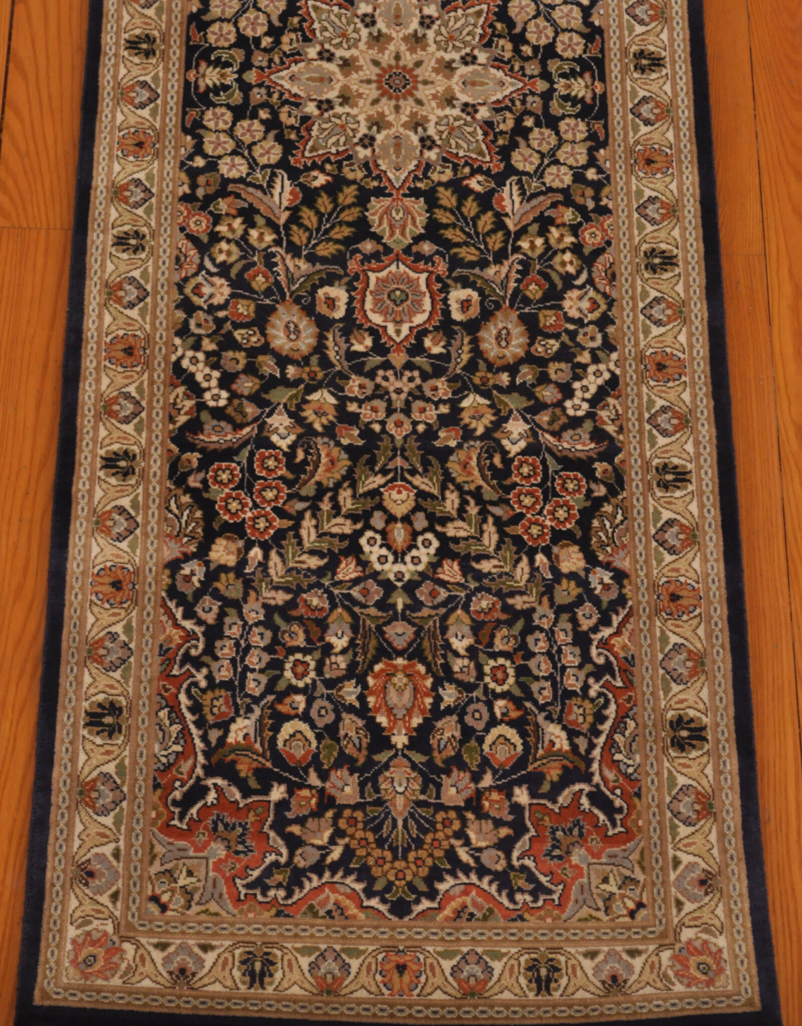 Bunyaad Blue Kashan Runner