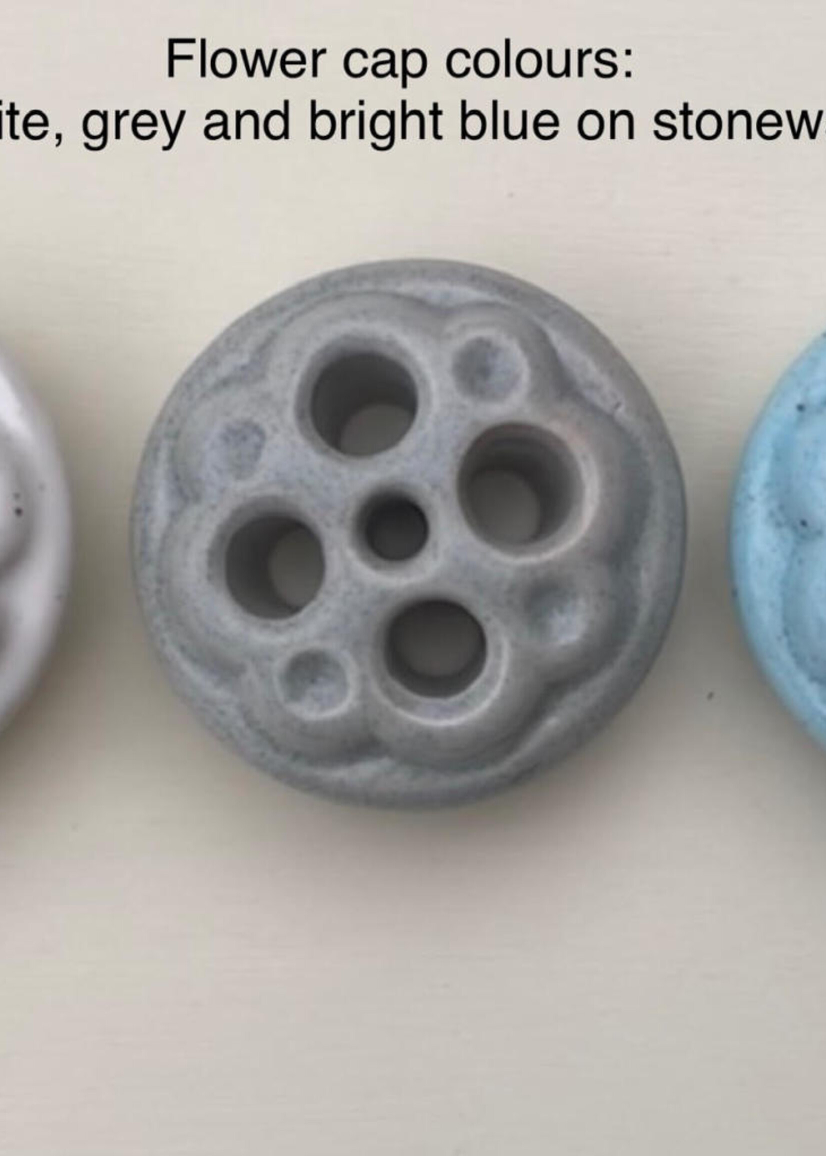 Handmade Pottery Flower Caps, Warm White