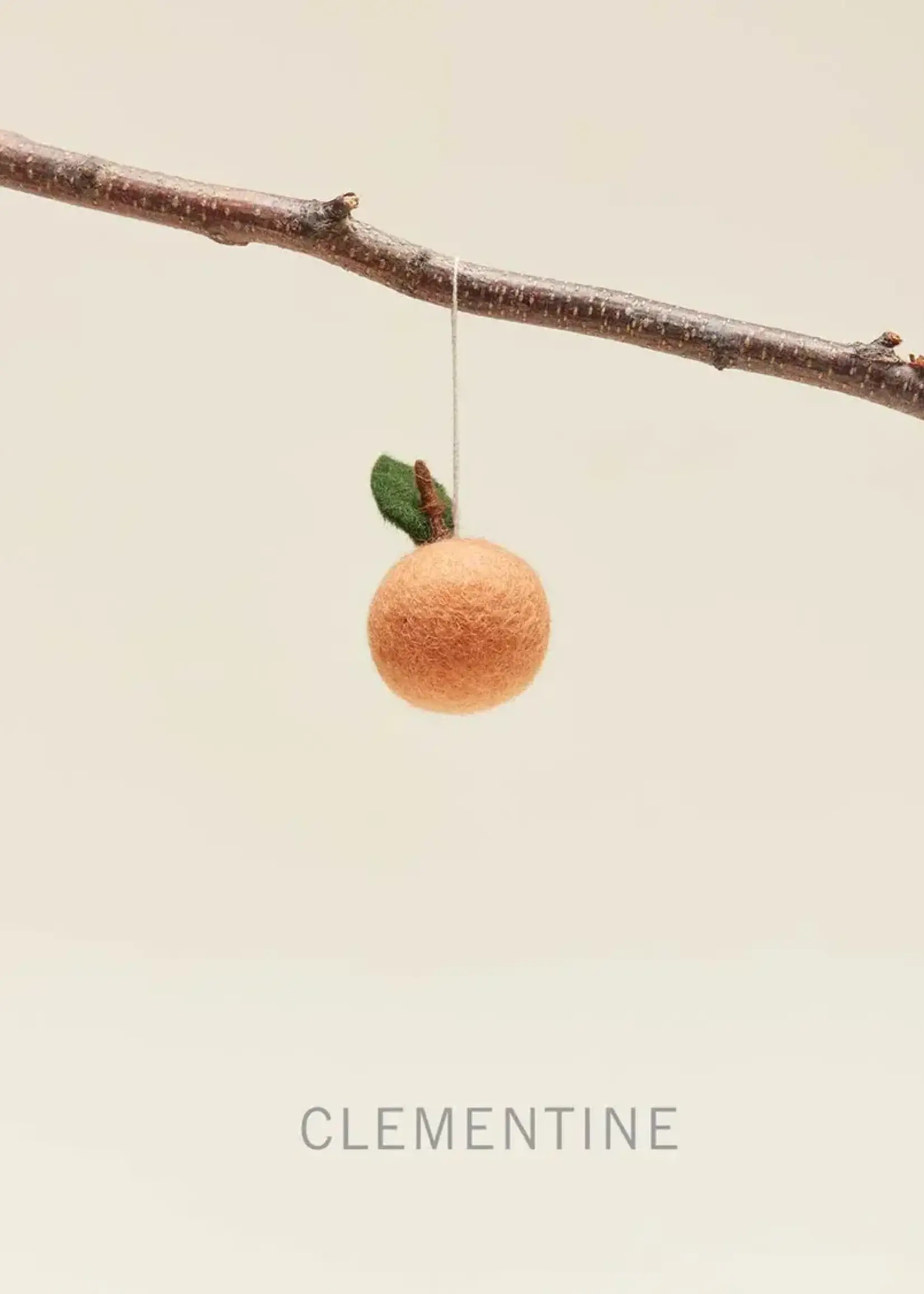 Farmhouse Pottery Felted Clementine Ornament
