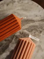ZOETSTUDIO Ribbed Pillar Candle, 20” Nude