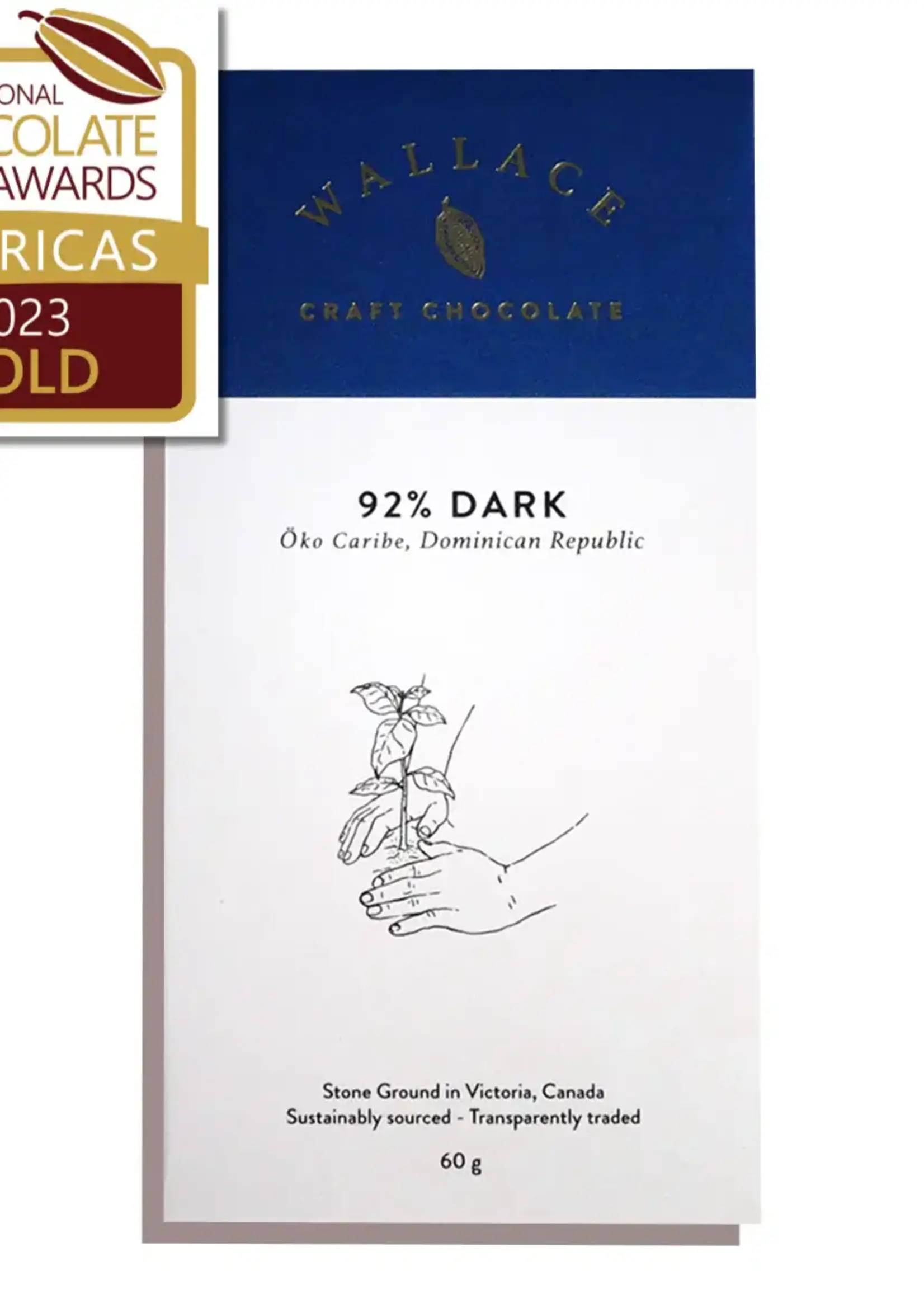 Wallace Craft Chocolate Wallace Craft Chocolate, Dark 92% Dominican Republic Bar