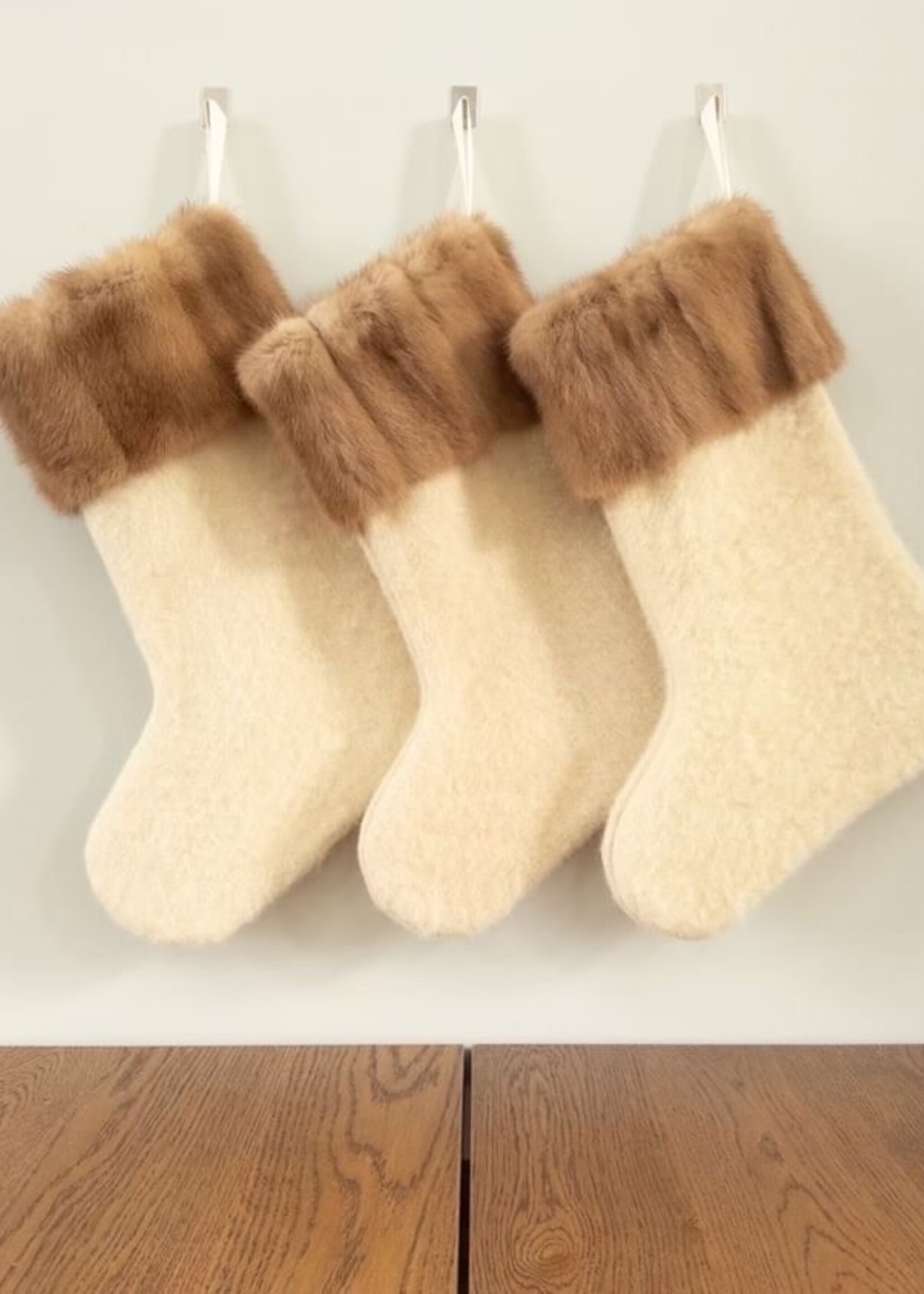 Bergerie Recycled Wool and Fur Christmas Stocking