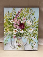 Coral Barclay, Cottage Bouquet 16 x 20, original acrylic