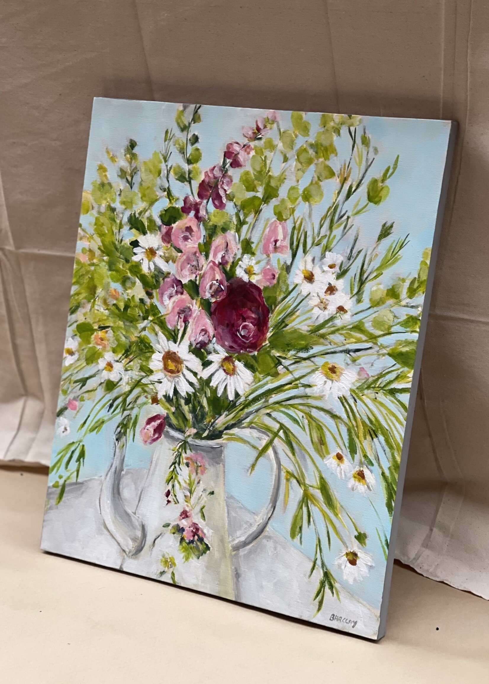Coral Barclay, Cottage Bouquet 16 x 20, original acrylic