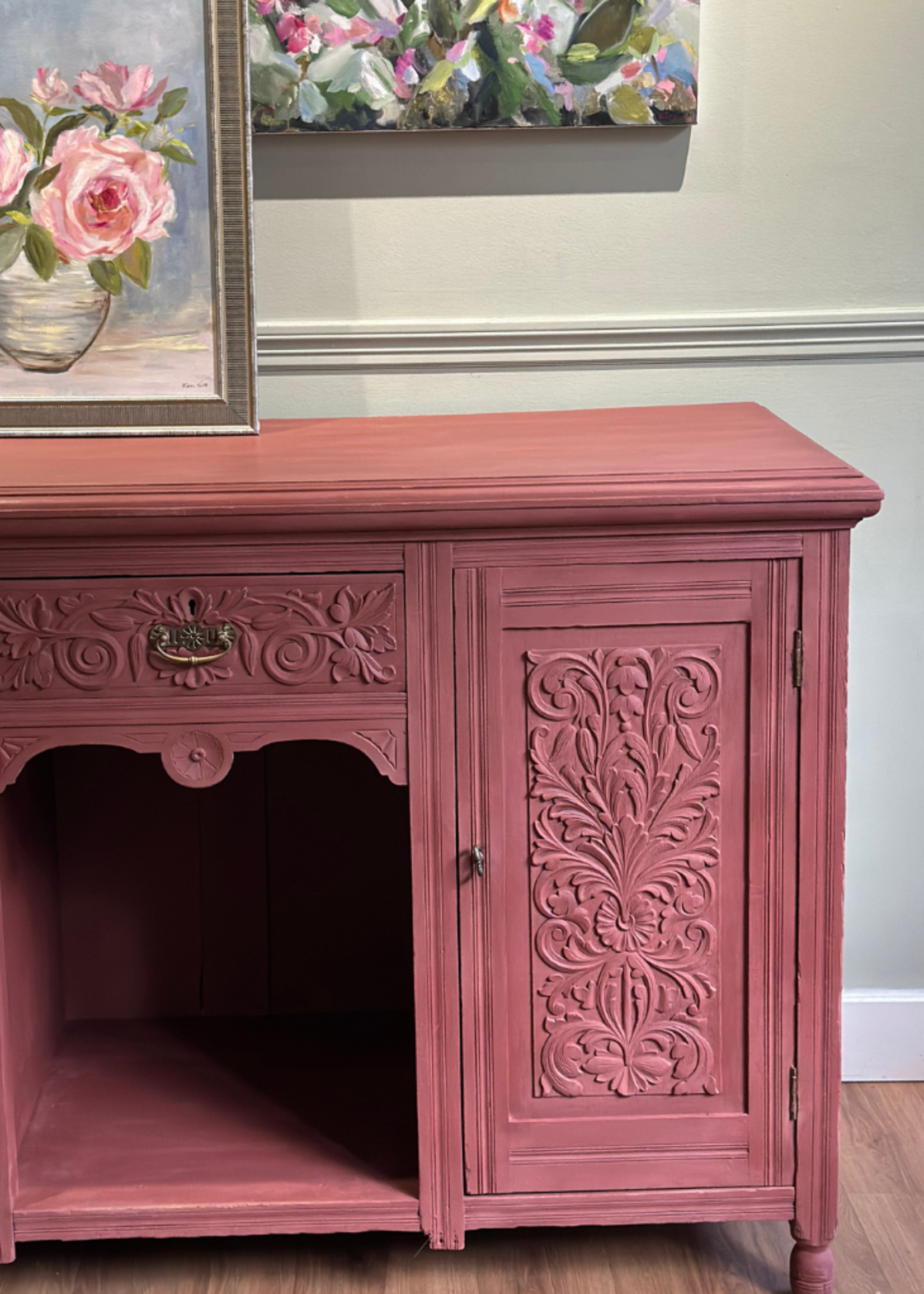 Antique Sideboard in Primer Red