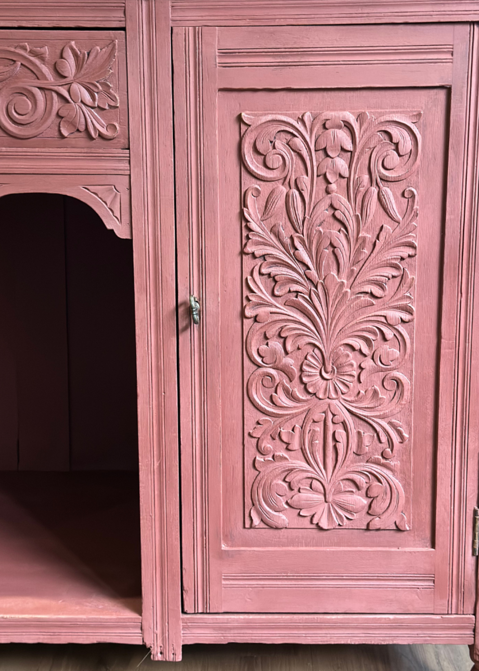 Antique Sideboard in Primer Red