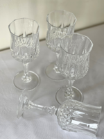 Set of Four Crystal Stamped Wine Glasses