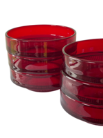 Red Glass Dessert Bowls