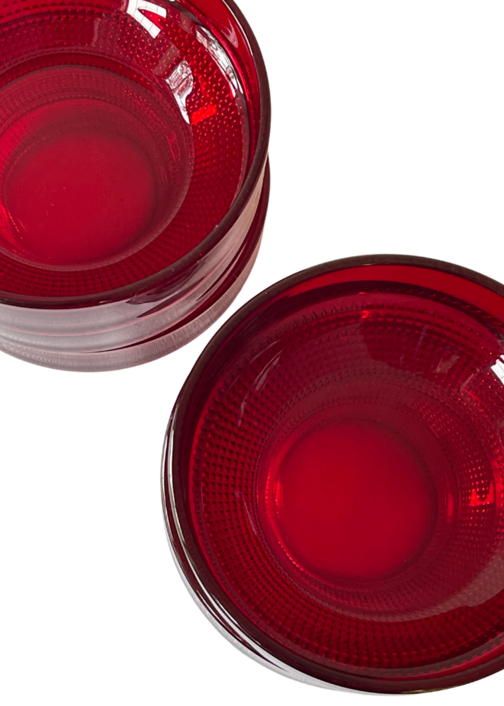 Red Glass Dessert Bowls