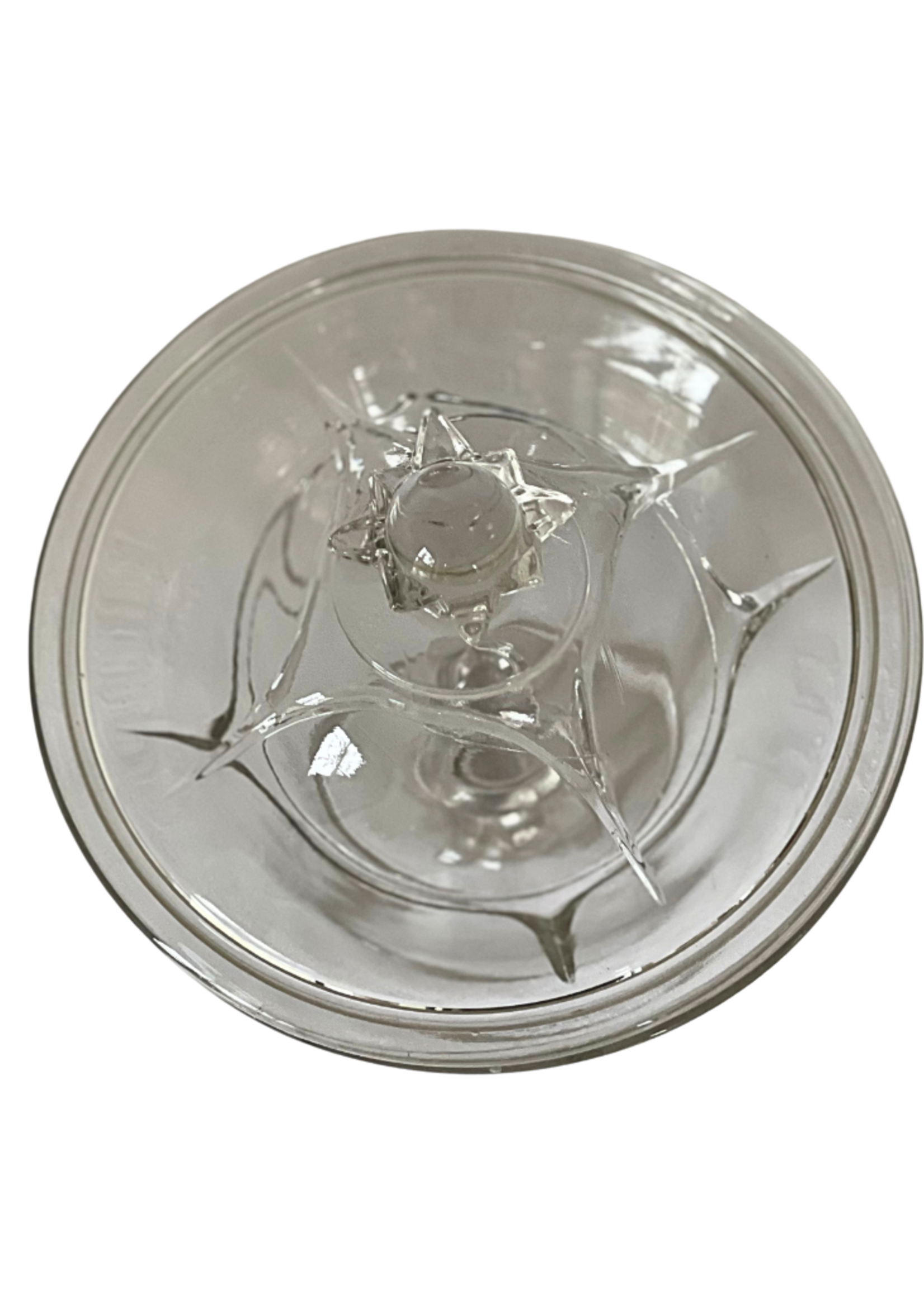 Vintage Tall  Glass Candy Jar with Lid 8"