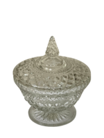 Vintage Cut Glass Candy Jar with Lid 8"