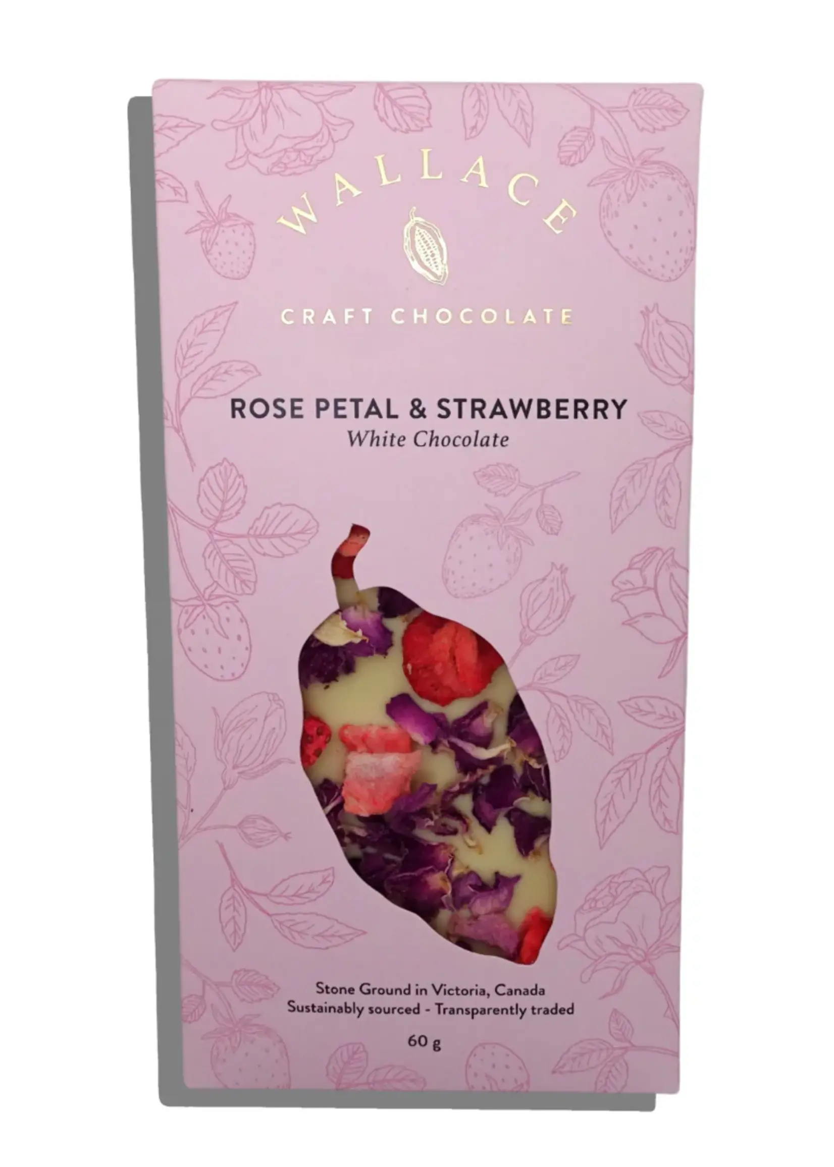 Wallace Craft Chocolate Wallace Craft Chocolate, Rose Petals and Strawberries WHITE