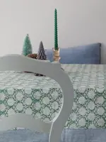 Rozablue Hand Block Printed Tablecloth, Breezy Green, 150cm x 150cm